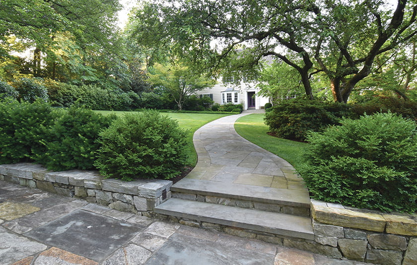 Flagstone path to front entrance