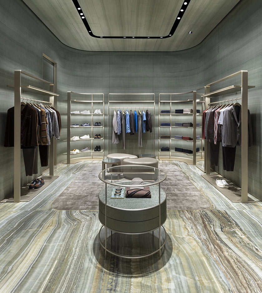Men’s collections at Giorgio Armani boutique.